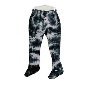 Feejays Footed Sweatpants Unisex‎ XL Black Gray Camo Footie Lounge Pants
